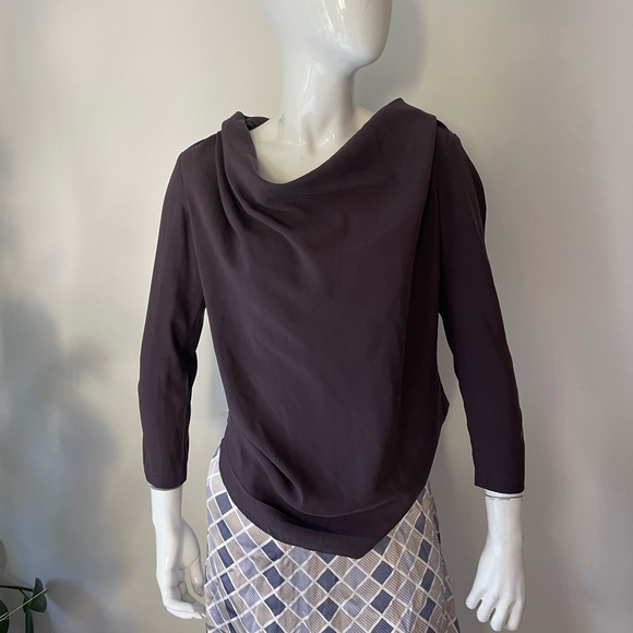 Theory Tops - theory silk plum purple top with loose neck size small